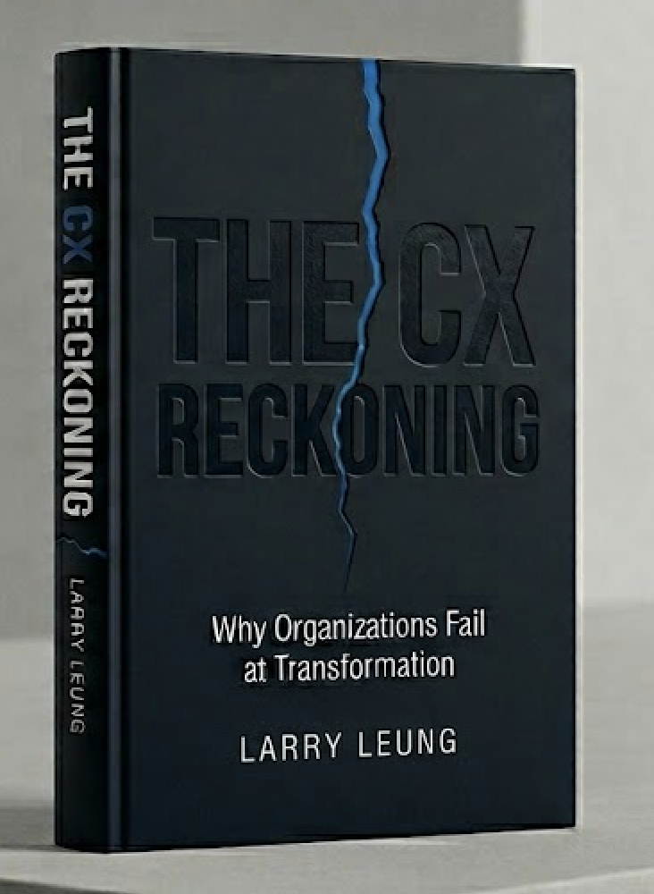 Draft cover of The CX Reckoning by Larry Leung
